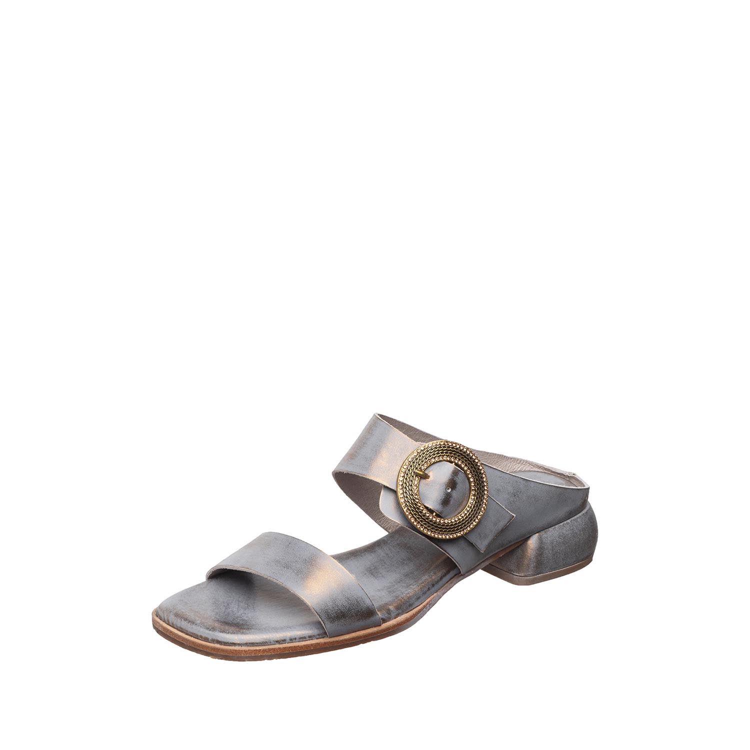 womens leather buckle sandals low heel comfort style by Antelope Shoes