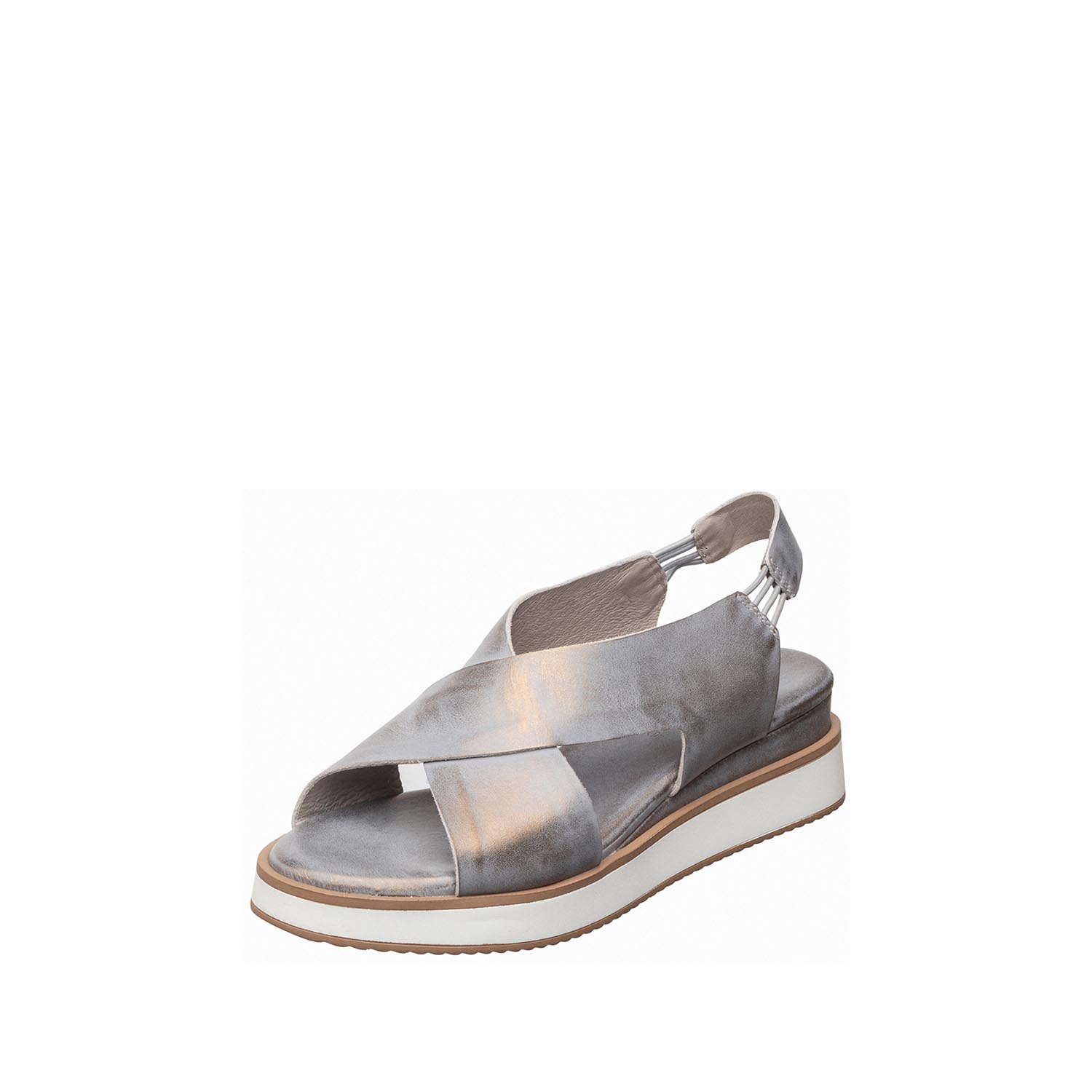 womens metallic crossover platform sandals ankle strap comfort style by Antelope