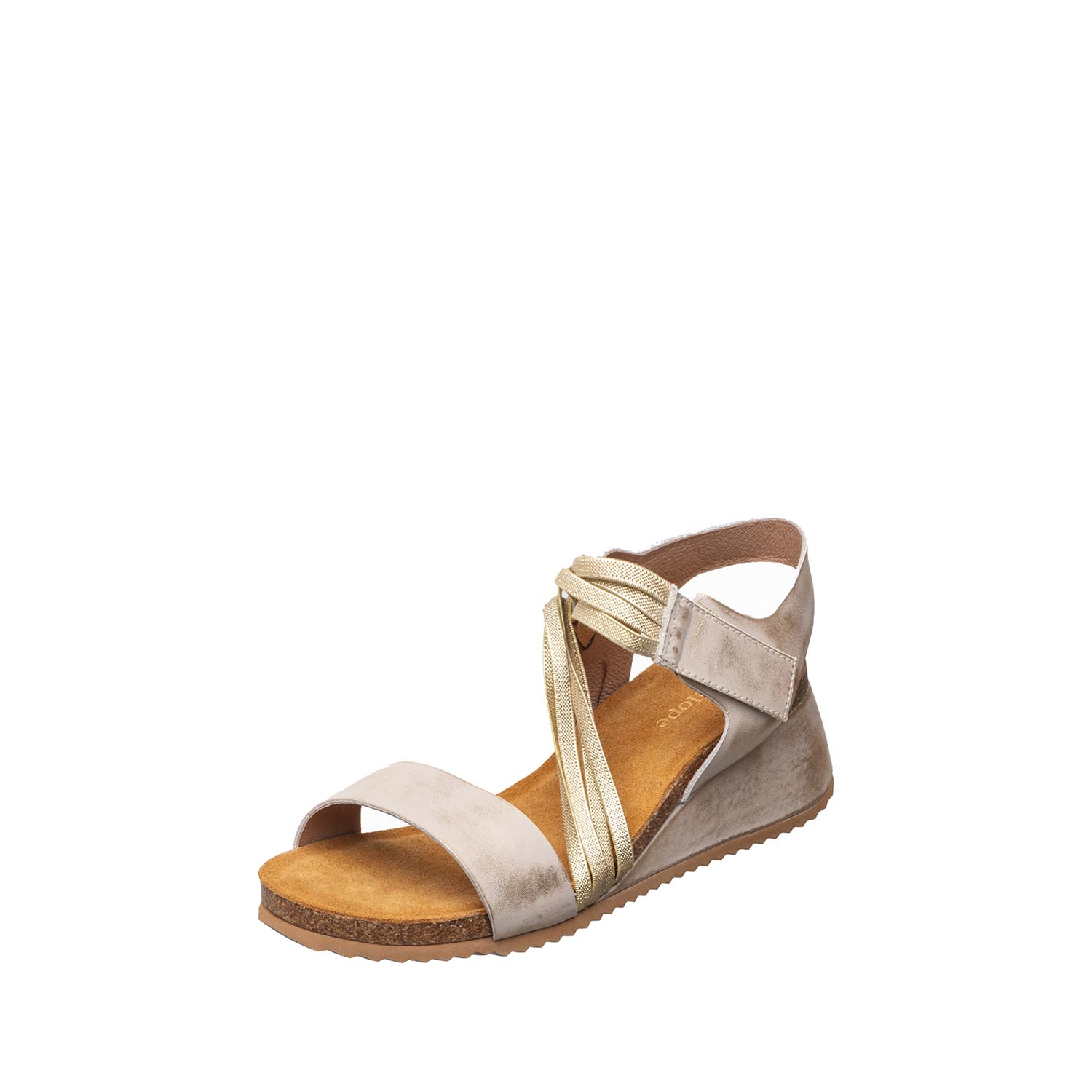 womens metallic wedge sandals ankle wrap comfort style by Antelope