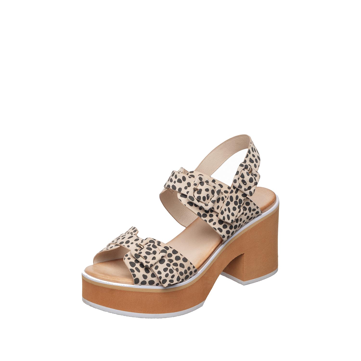 womens leopard print platform sandals chunky heel trendy comfort by Antelope