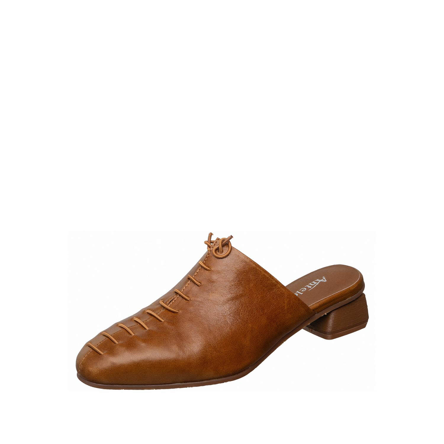 low heel leather mule shoes closed toe by antelope