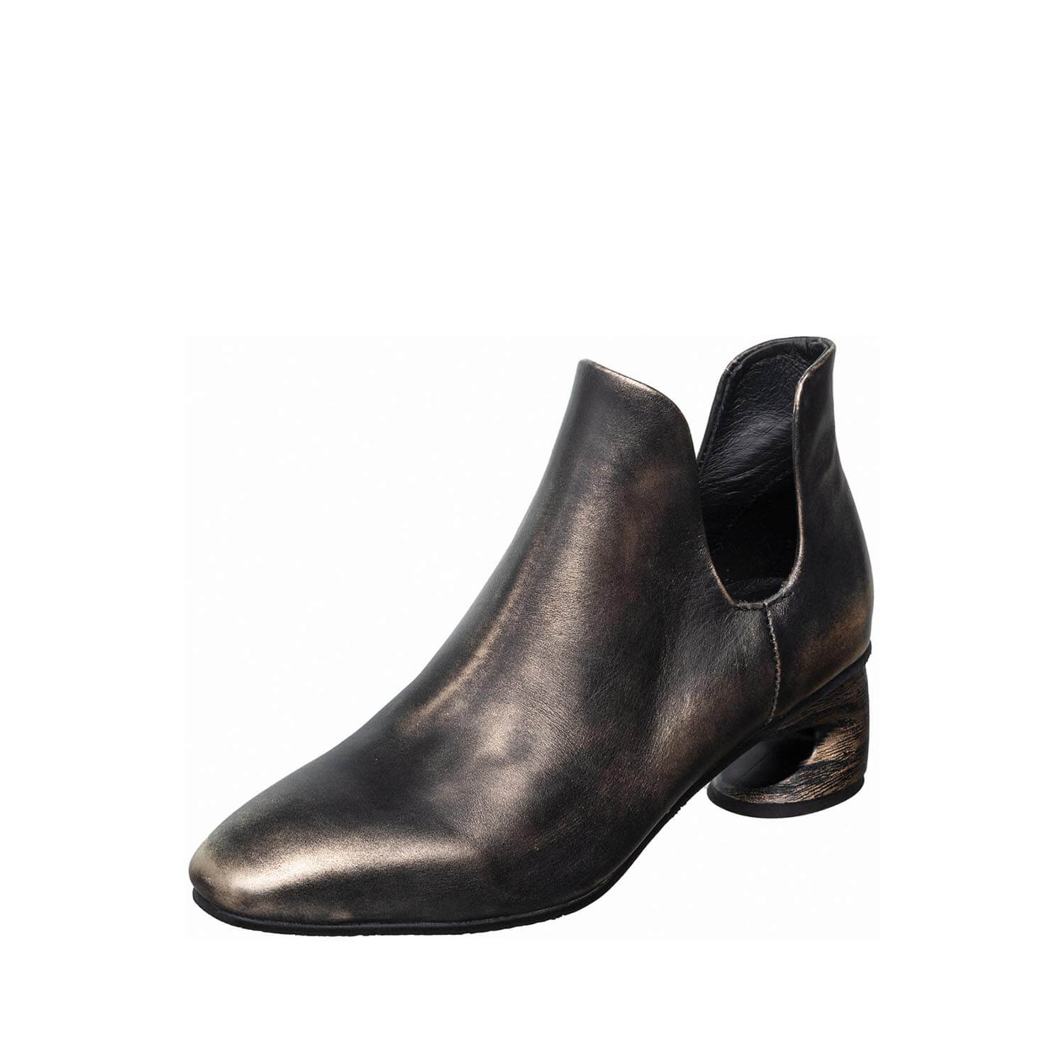 cutout leather ankle boots block heel by antelope