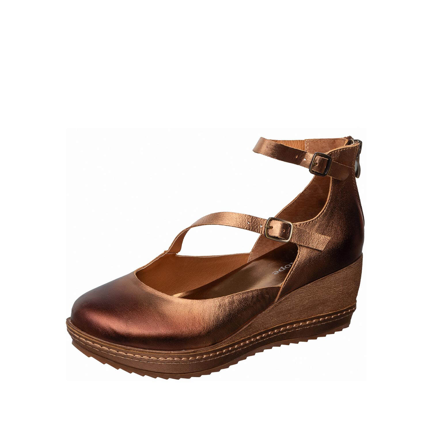 metallic wedge mary jane platform pumps by antelope