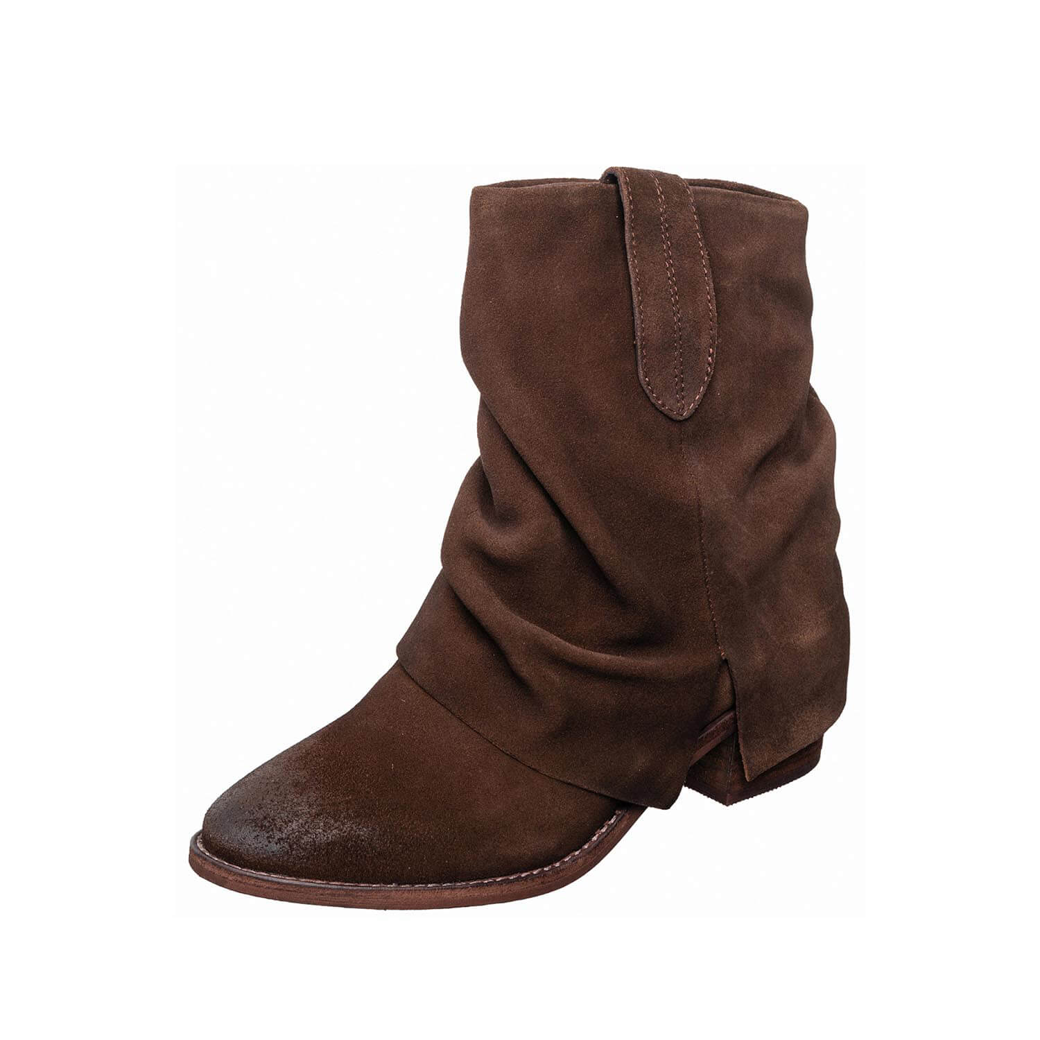 slouchy suede ankle boots low heel by antelope