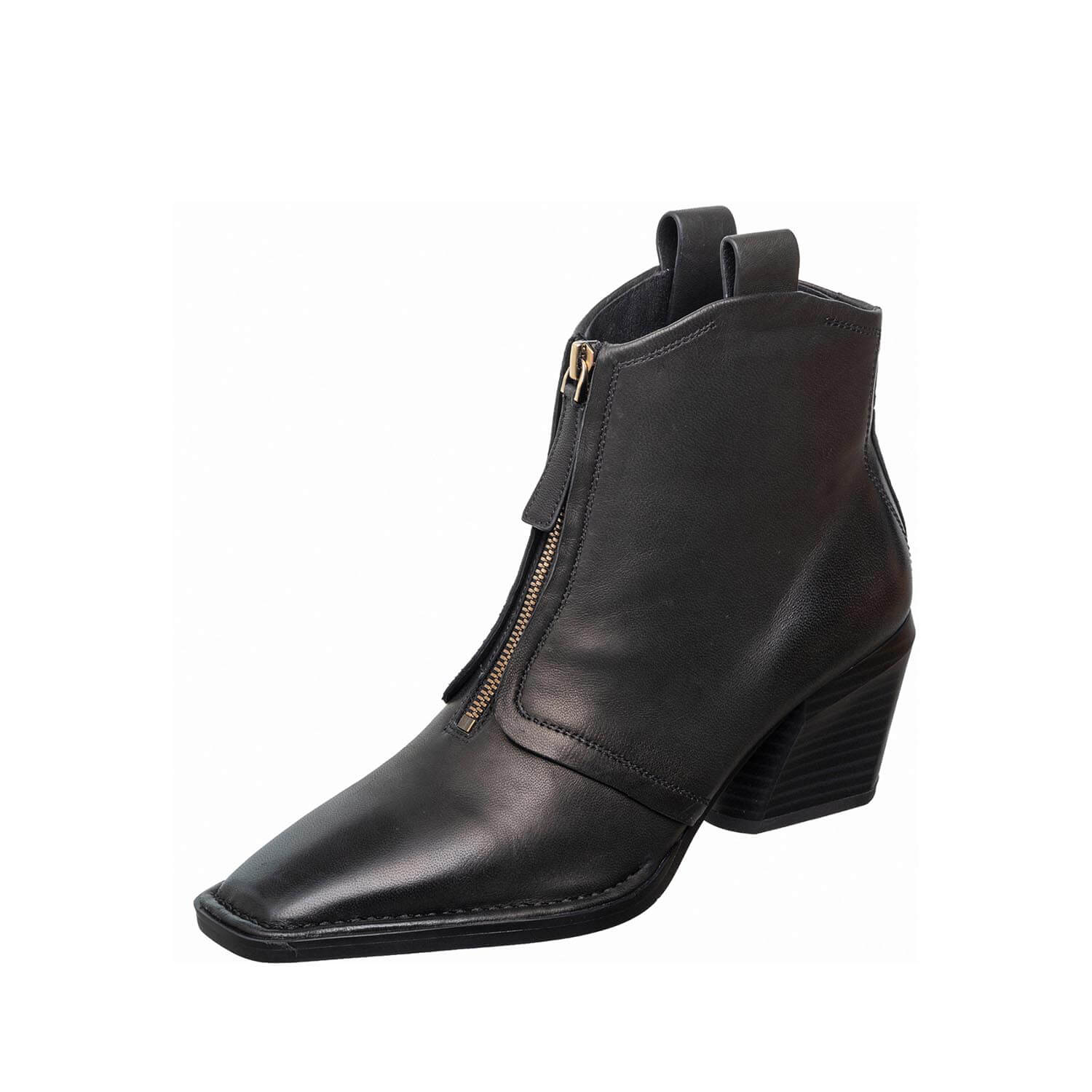 square toe ankle boots zipper block heel by antelope
