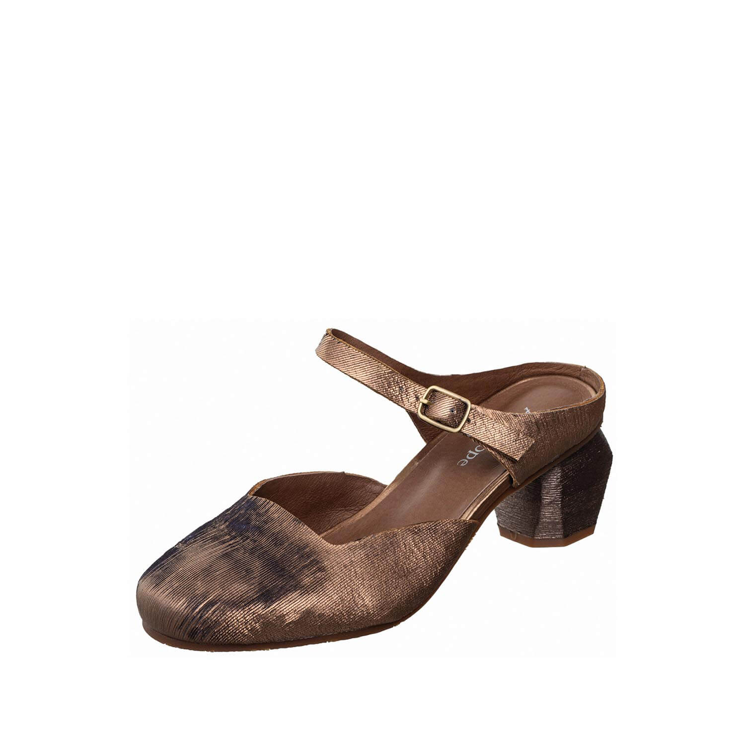 metallic mary jane pumps ankle strap block heel by antelope