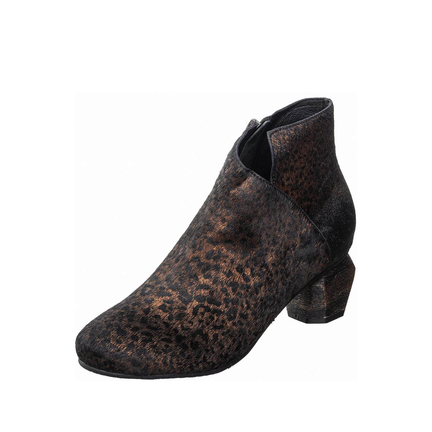 textured ankle booties curved block heel by antelope