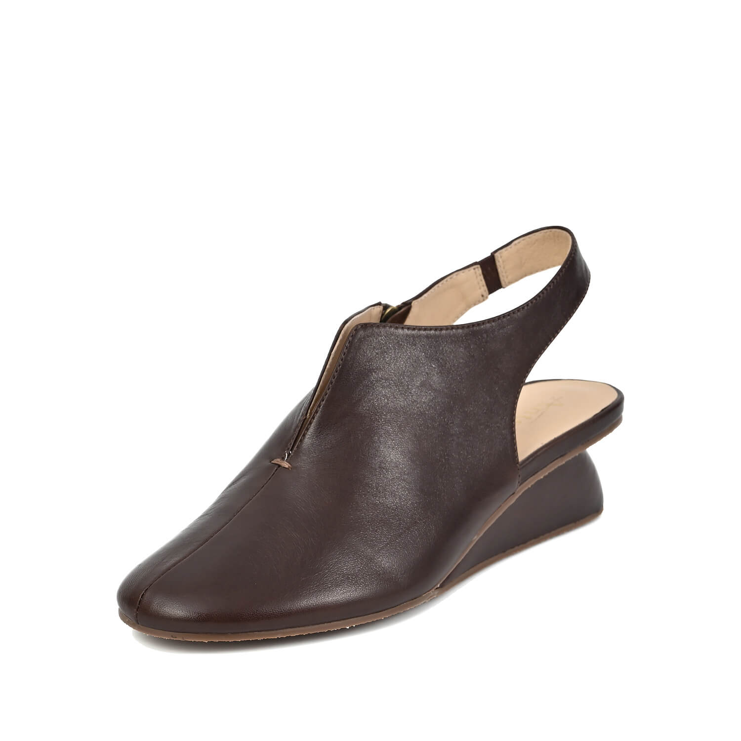 slingback wedge shoes in nappa leather by Antelope Shoes