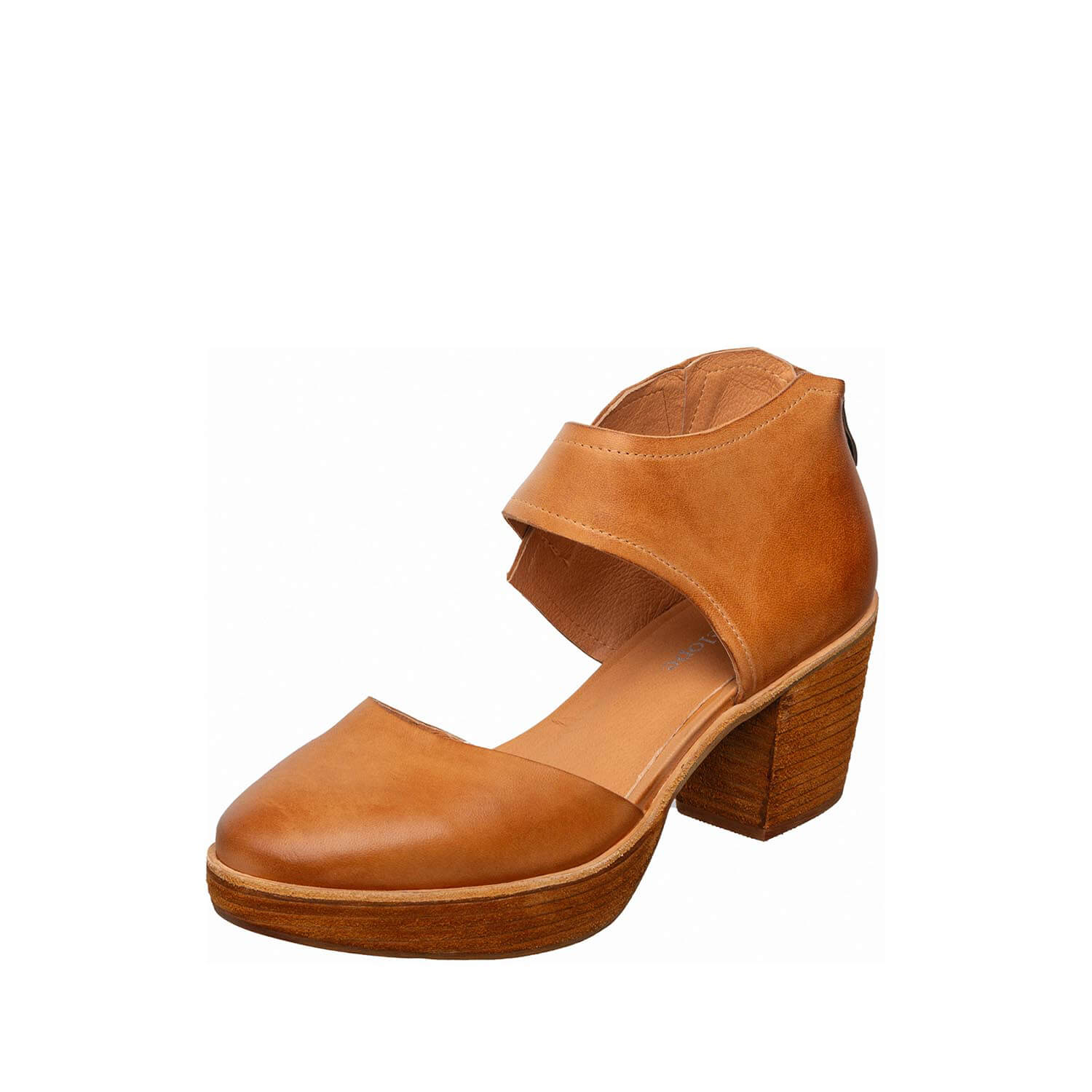 leather ankle cuff clogs platform block heel by antelope