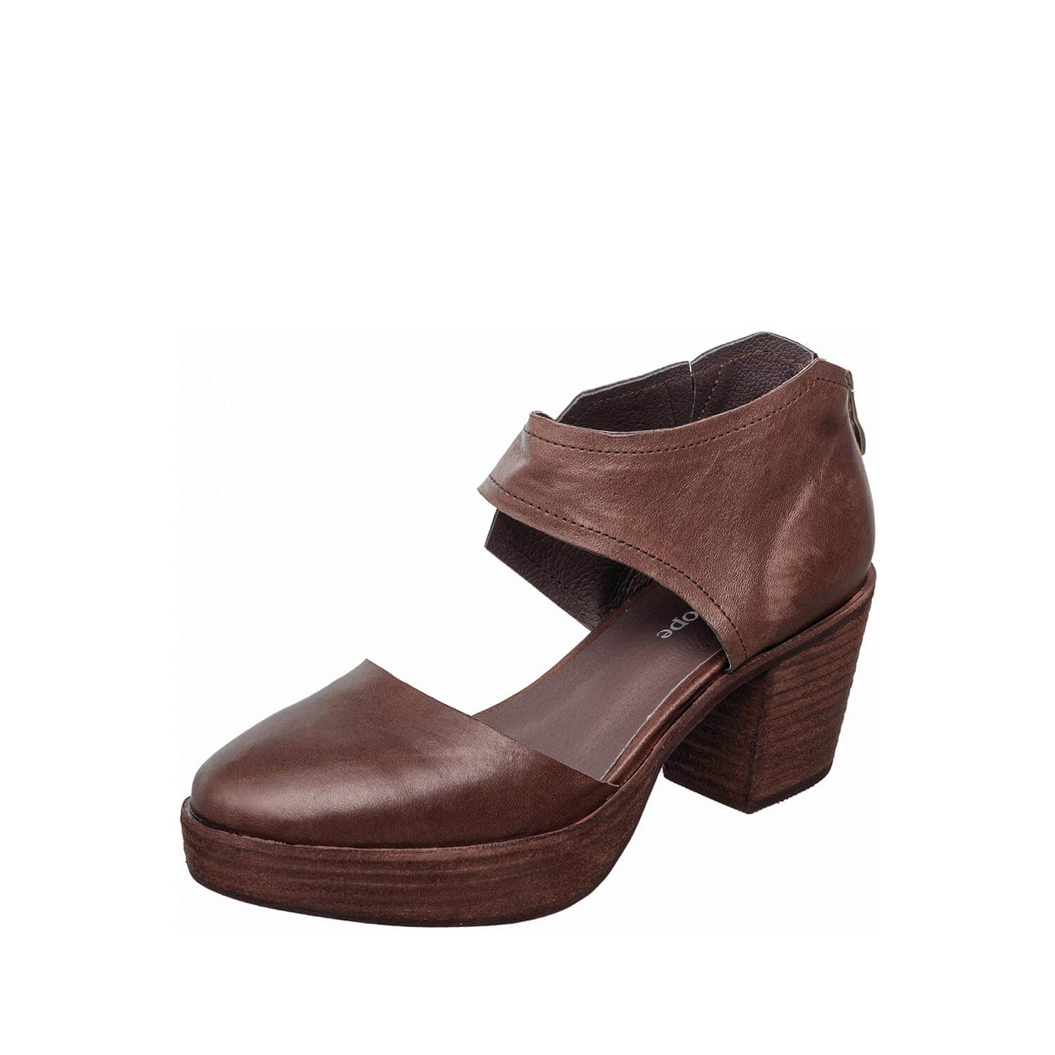 leather ankle wrap pumps platform block heel by antelope