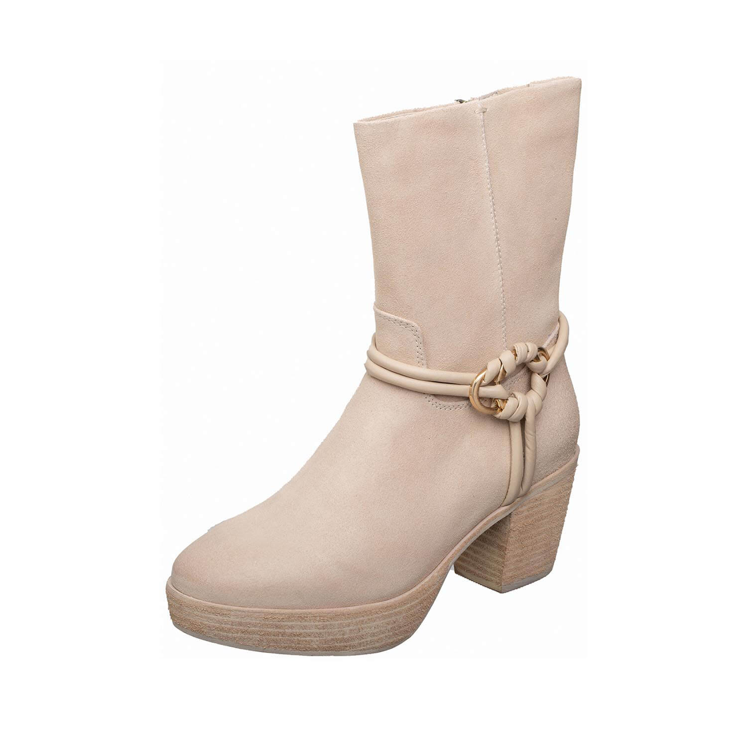 suede mid calf boots braided strap platform by antelope