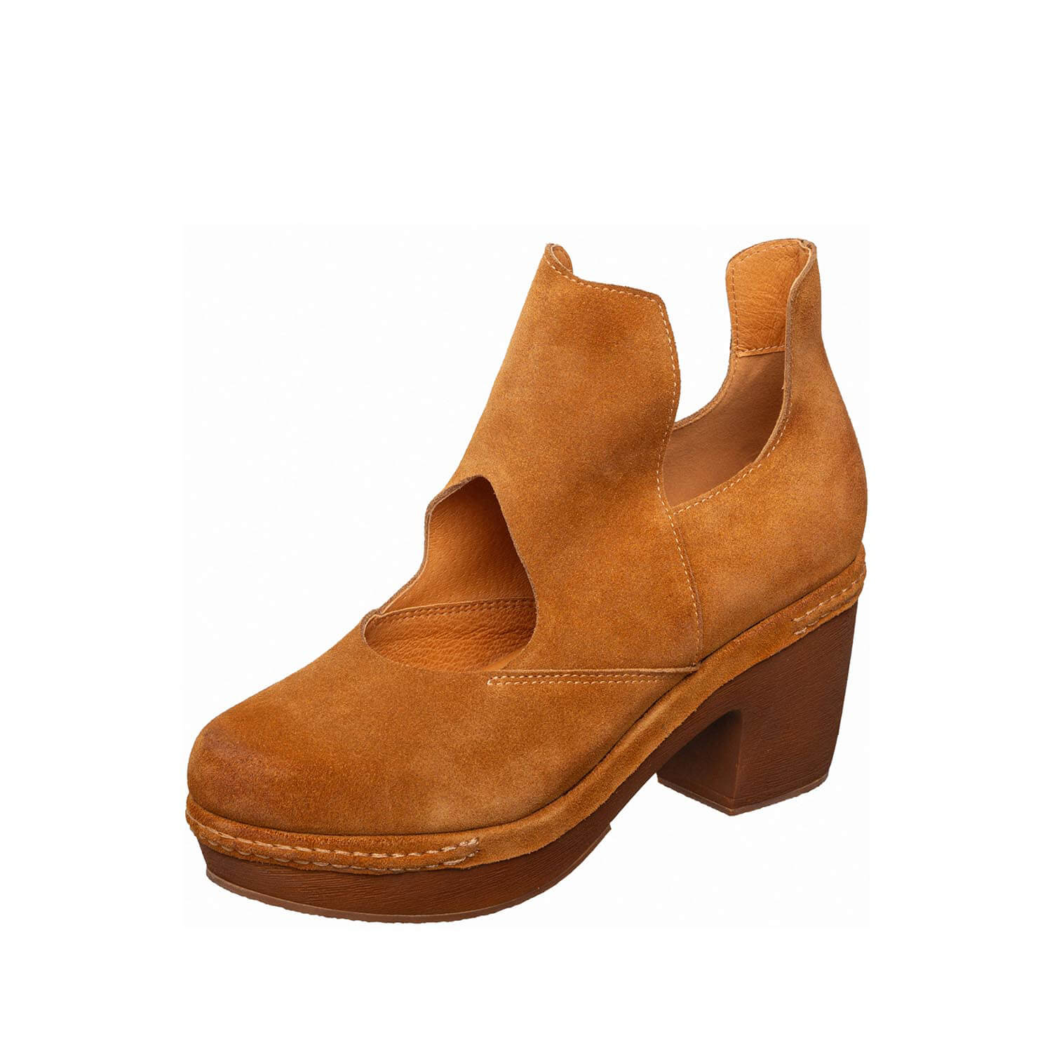 suede cutout ankle boots platform block heel by antelope