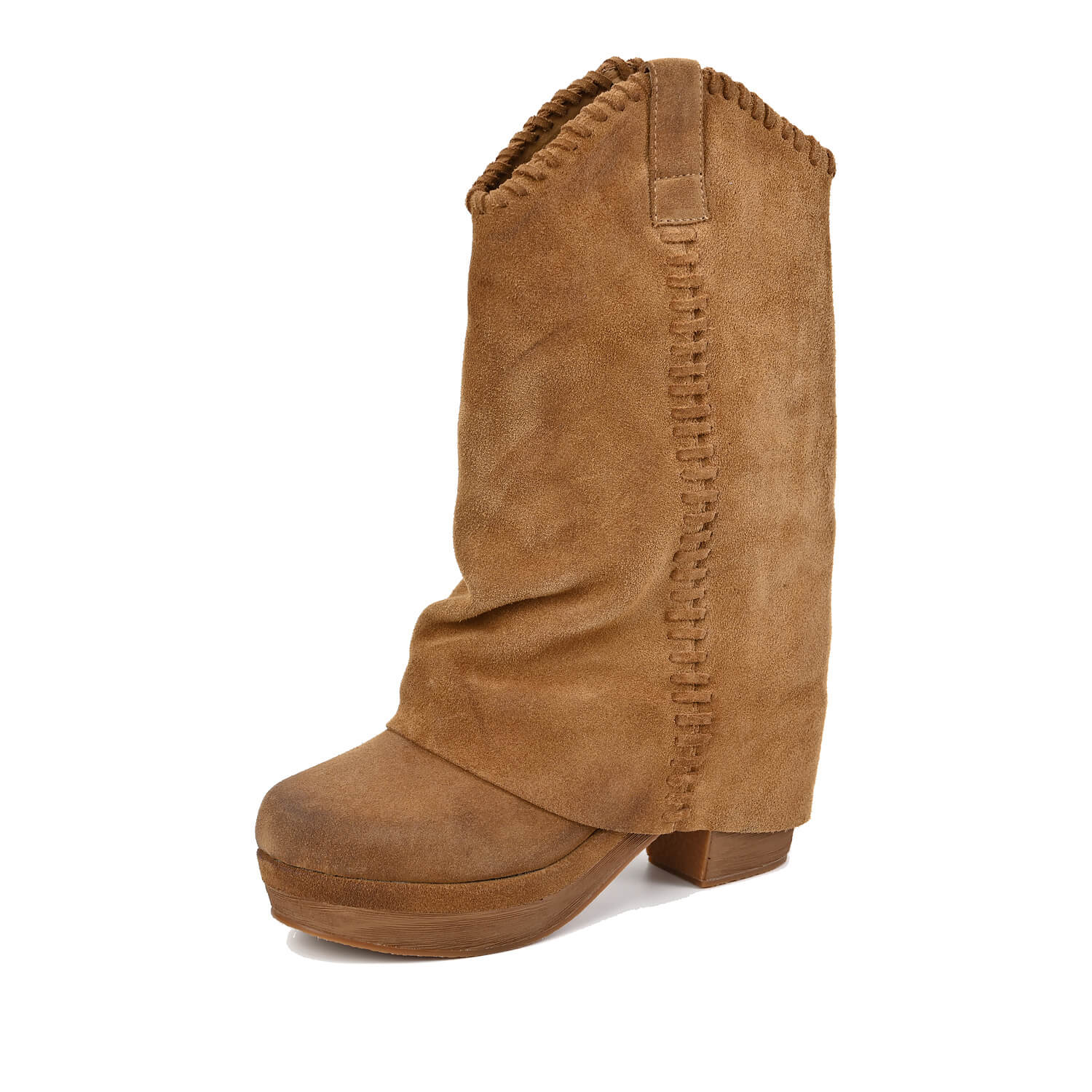 fold over boots with fold over suede shaft by Antelope Shoes