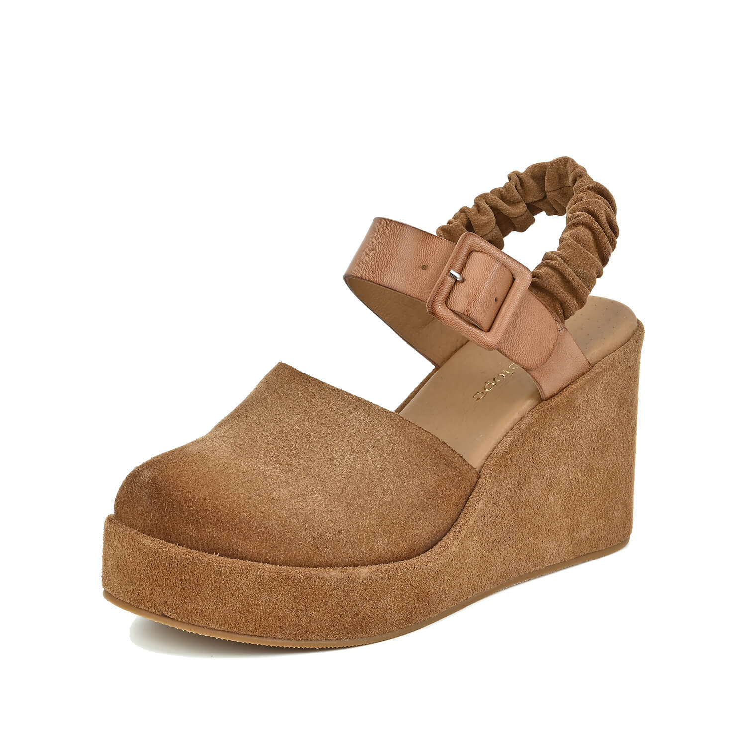 wedge clogs closed toe sumptuous taupe suede by Antelope Shoes