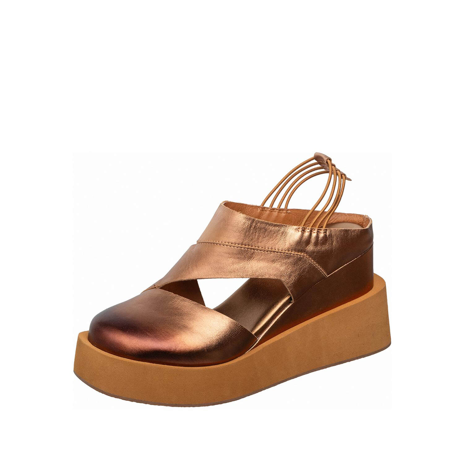 metallic platform cross strap sandals ankle tie by antelope